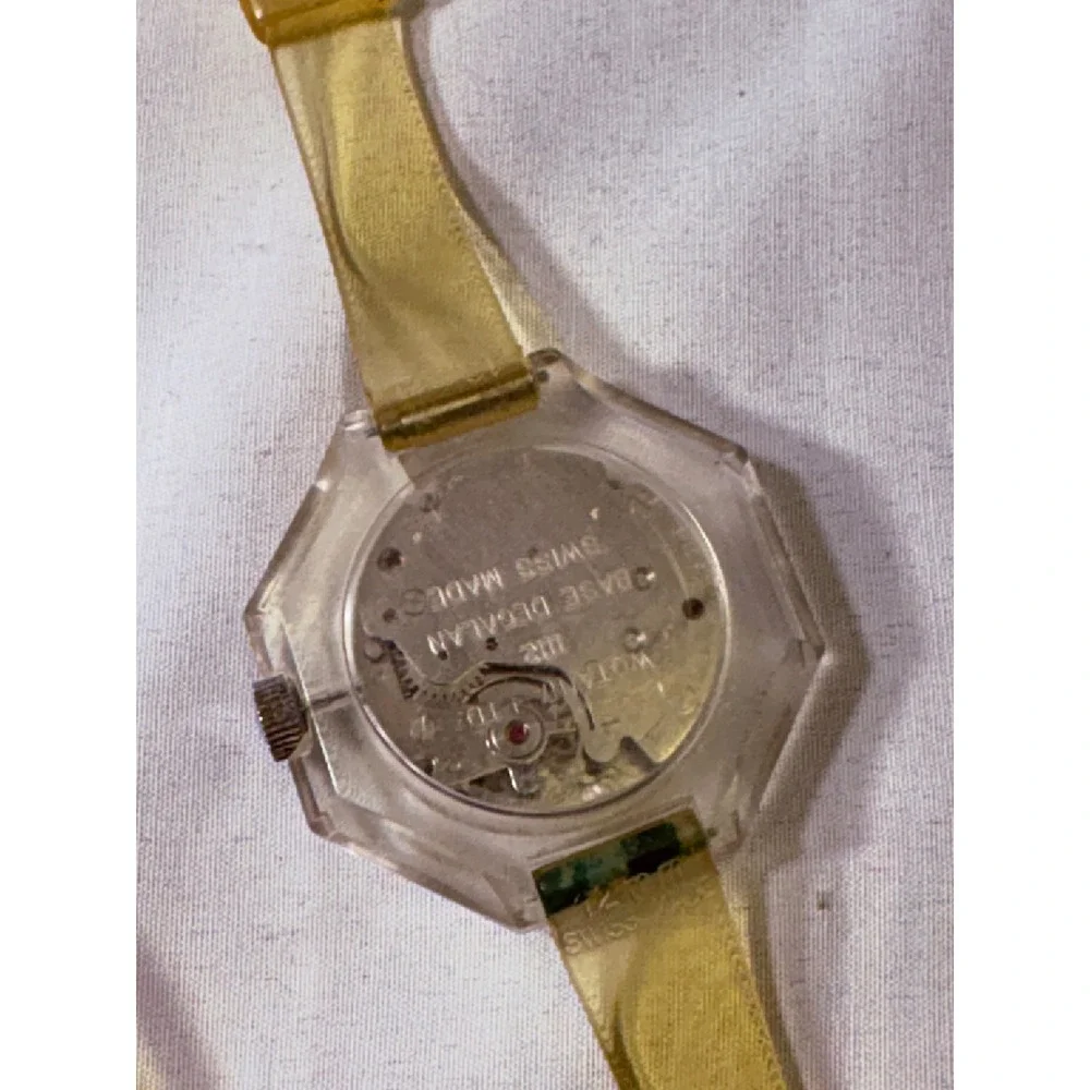 Vintage Transparent Watch Lot Nelson Le Watch Customtime Digital Jelly Skeleton